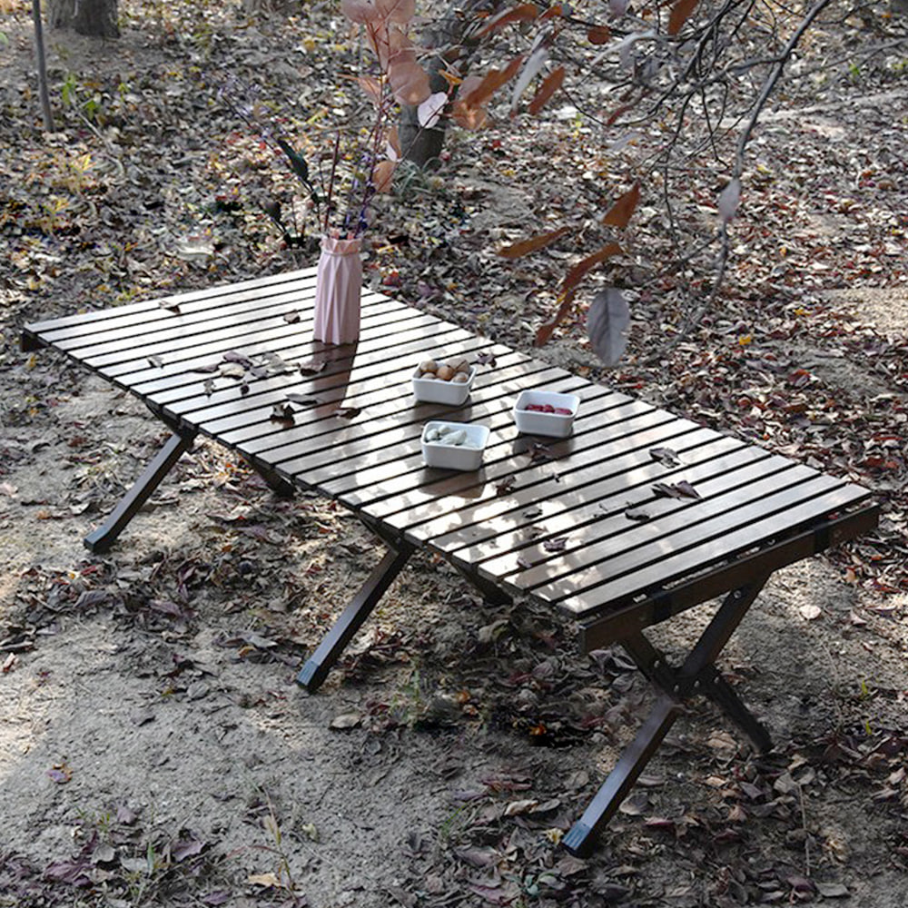 톨른캠퍼 소나무 원목 롤 테이블 / 접이식 캠핑 테이블V2